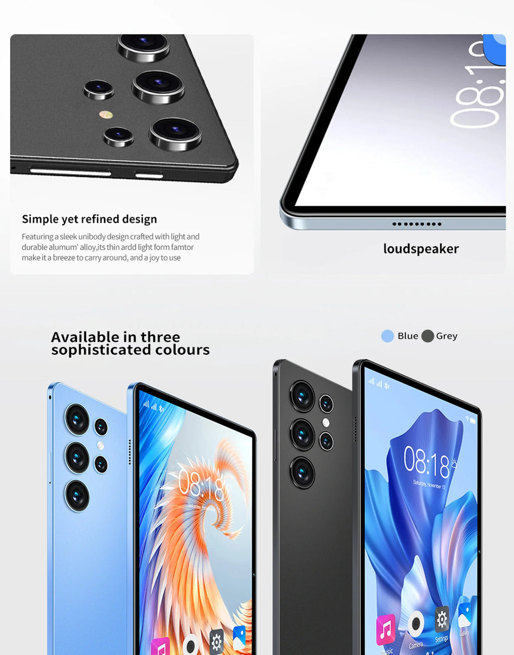 Nueva Tablet Android 2026 Mejorada de 10.1 Pulgadas, Doble SIM, Llamadas 3G/4G, Batería de 6000mAh, Octa Core, Google Play, 4GB+64GB