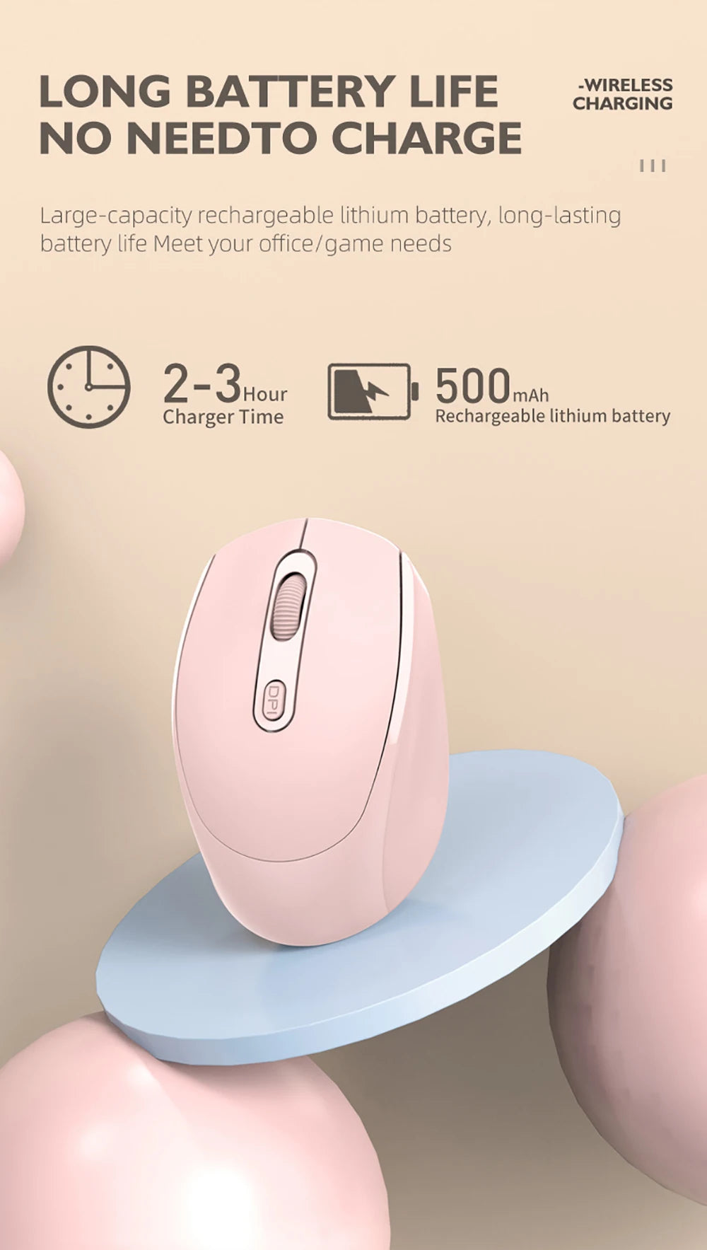 Ratón silencioso inalámbrico adecuado para juegos Esports de oficina de negocios Bluetooth 5,2 2,4G ratones de modo Dual ratón ergonómico recargable