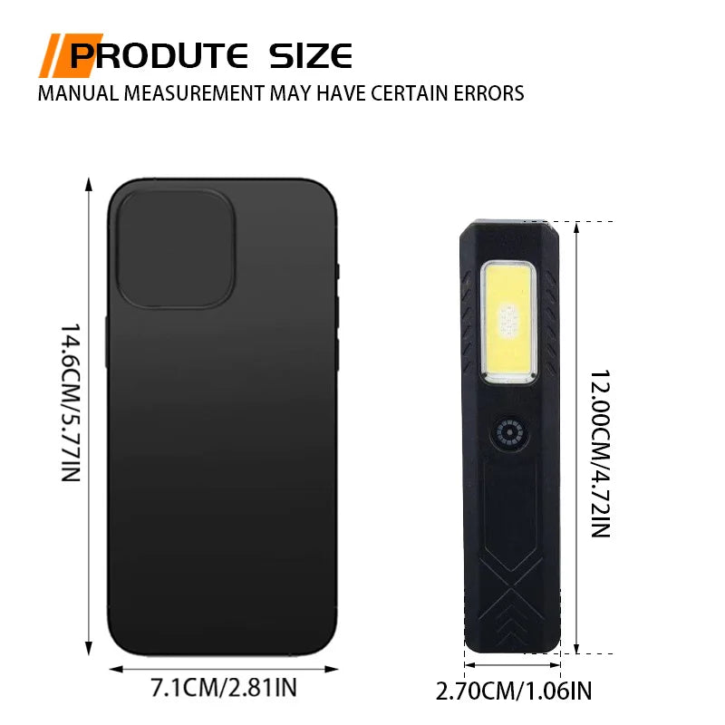 Llavero Linterna LED Mini Recargable Tipo C 550LM Portátil de Bolsillo