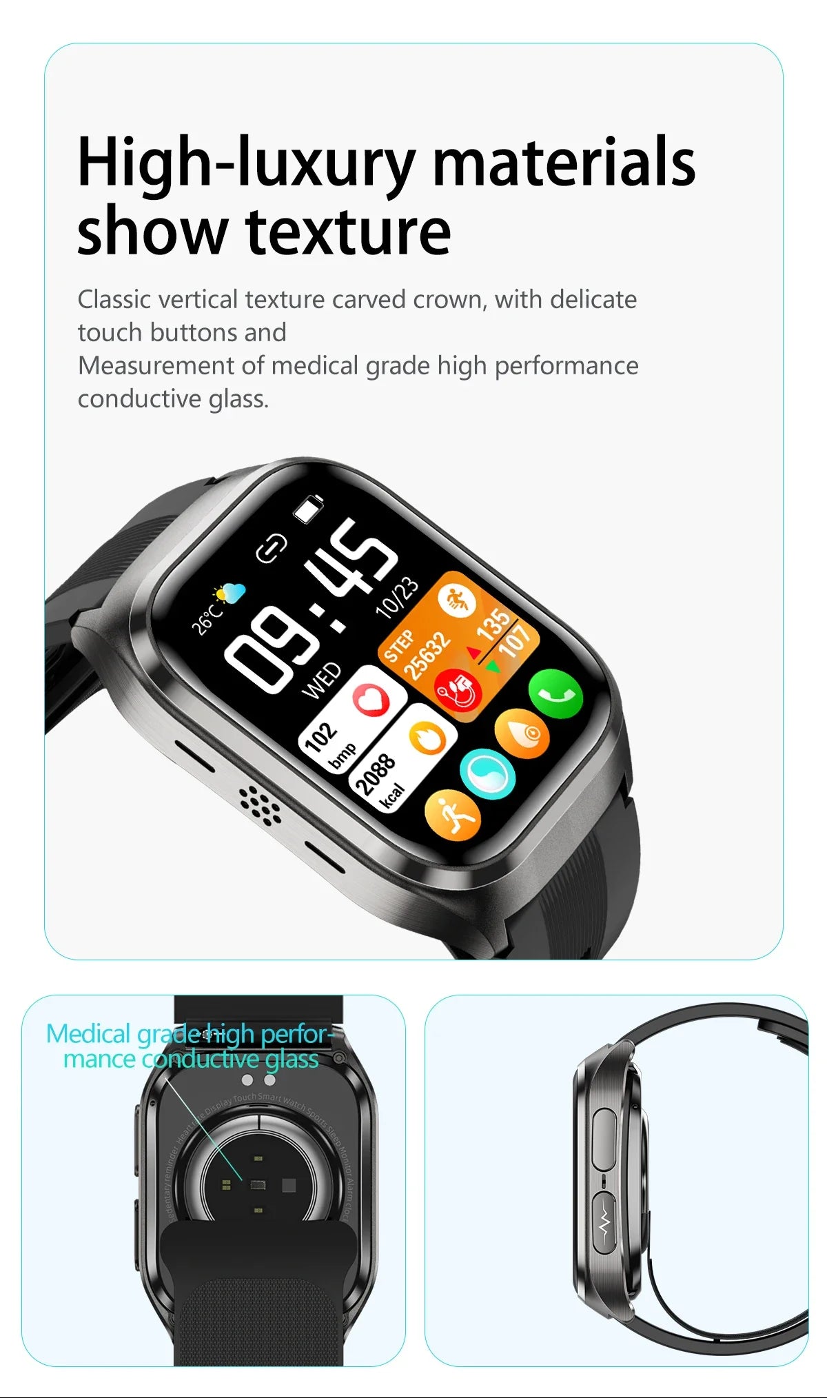 Reloj Inteligente ECG+PPG Enfermería NFC