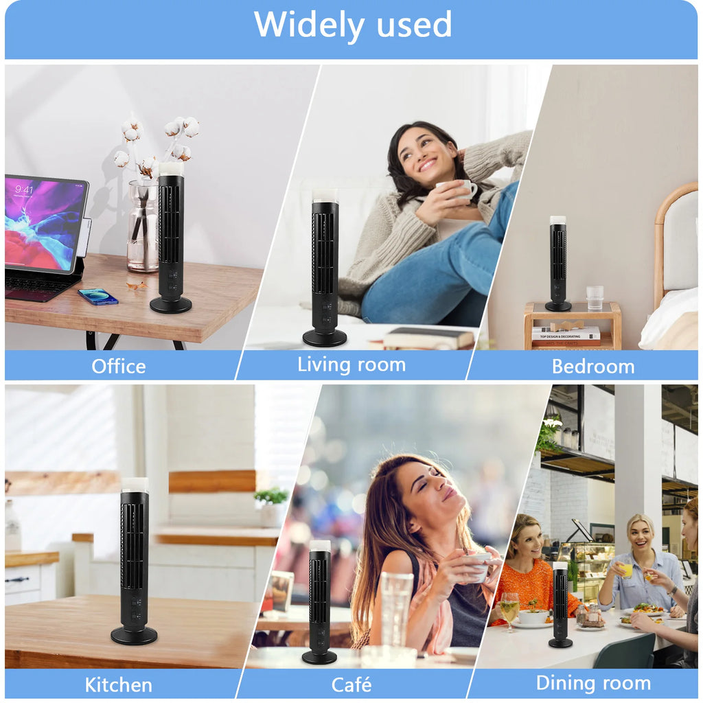 Ventilador de Torre Mini Sin Aspas con Luz y Alimentación USB