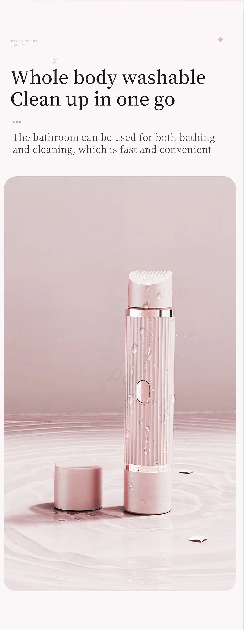 Afeitadora eléctrica para mujer con dos cabezales, resistente al agua IPX7 y USB