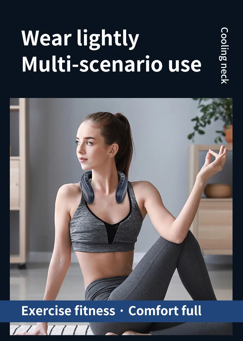 Nuevo ventilador de cuello portátil, aire acondicionado de cuello de 5200mAh, ventilador de refrigeración Semiconductor recargable, ventilador Personal para exteriores, refrigerador portátil