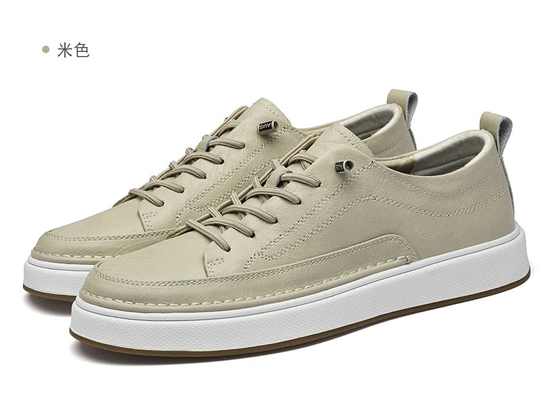 Zapatos de cuero genuino para hombre de marca, cómodas plantillas de suela blanda, zapatos Oxford informales para hombre, calzado deportivo para exteriores