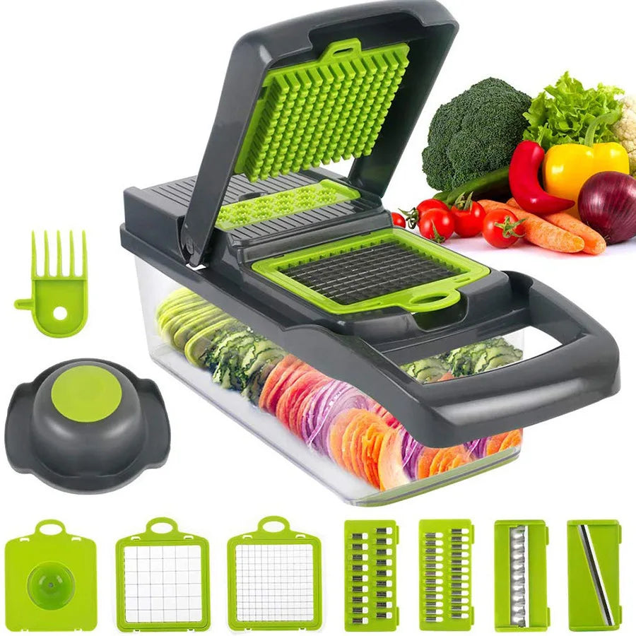 Cortador de verduras multifuncional, trituradora doméstica, máquina para cortar en cubitos, rallador de cocina, rebanador