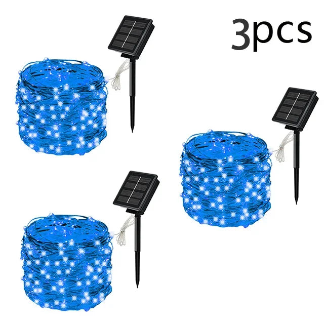Guirnalda de Luces LED Solares para Jardín 8 Modos Impermeable