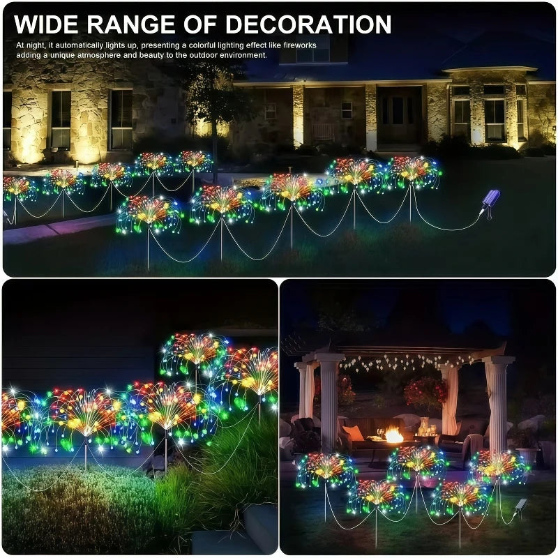 Pack 6 Lámparas Solares LED de Jardín IP65 con 8 Modos