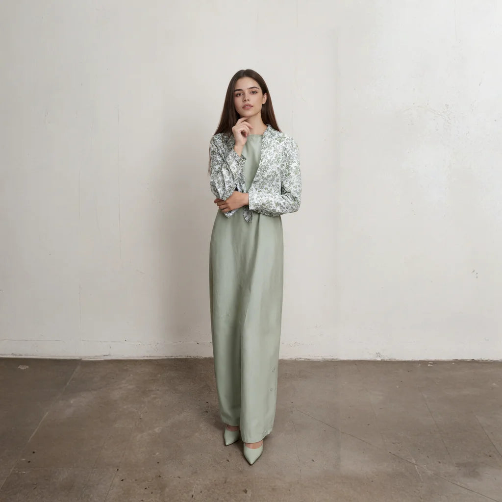 Conjunto de camisa y vestido de lino y algodón para mujer, estampado de moda con bolsillo, colección de vestidos de alta calidad, conjunto elegante de 2 piezas para otoño