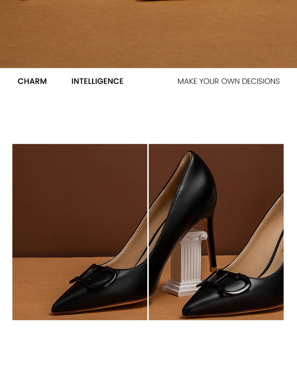 Zapatos de Tacón Alto con Hebilla Metálica y Punta Fina para Mujer 9cm