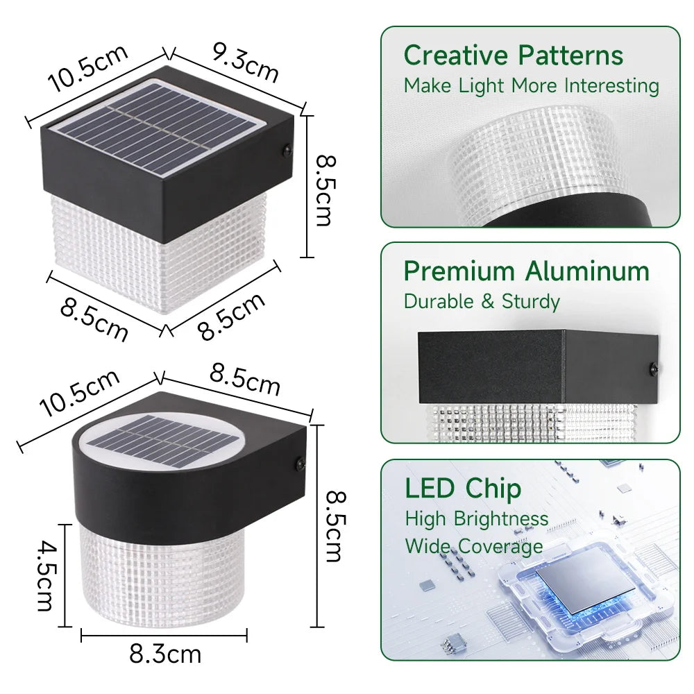 Lámpara Solar LED de Pared para Jardín - Impermeable con RGB