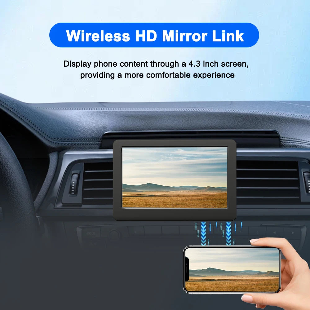 Radio Portátil para Auto 4.3 Pulgadas con CarPlay y Android Auto