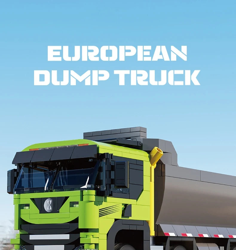 Bloques de Construcción de Camiones Europeos, Modelo DIY, Remolque Grande, Camión Cisterna, Decoración de Escritorio, Regalo Coleccionable para Adultos, Cumpleaños, Festividades