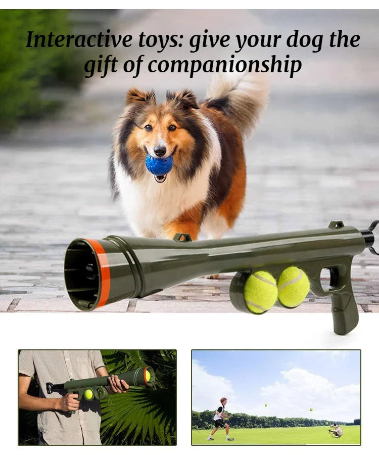 Juguete para Perros, Pistola Lanza Pelotas, Entrenamiento, Lanzador de Pelotas para Perros, Juguete Interactivo para Exteriores, Juego de Tenis, Rompecabezas