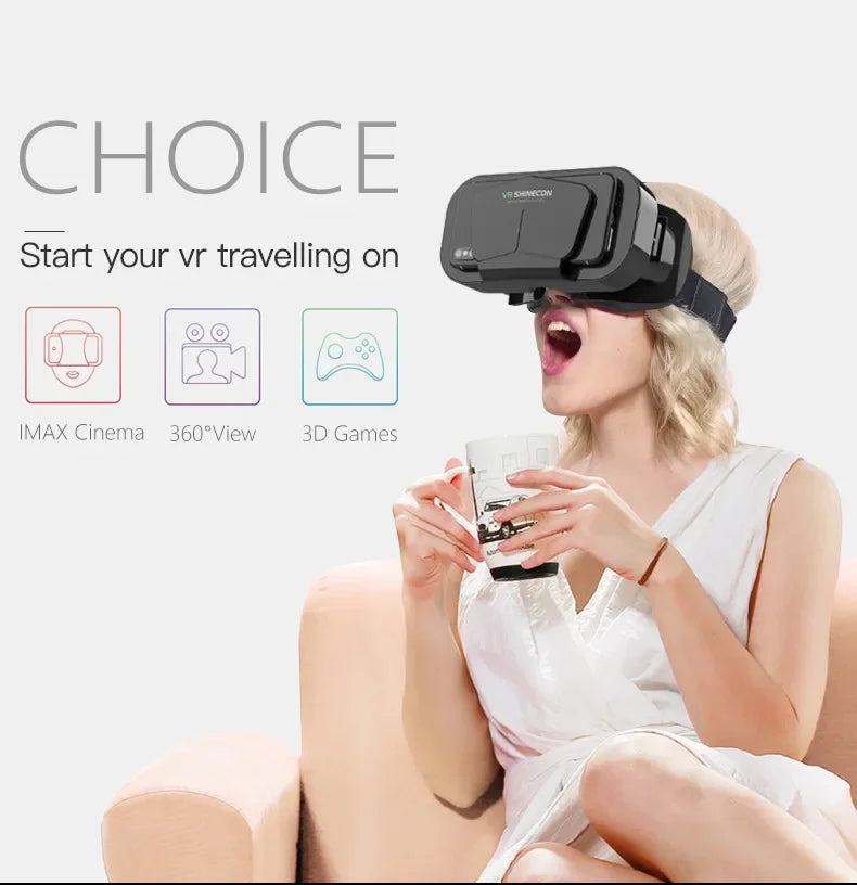 Shinecon VR gafas Viar auriculares de realidad Virtual dispositivos 3D casco gafas lentes para teléfono inteligente juego visor móvil