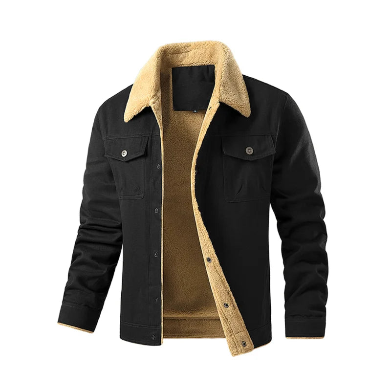 Parka de Invierno para Hombre con Forro Polar y Bolsillos