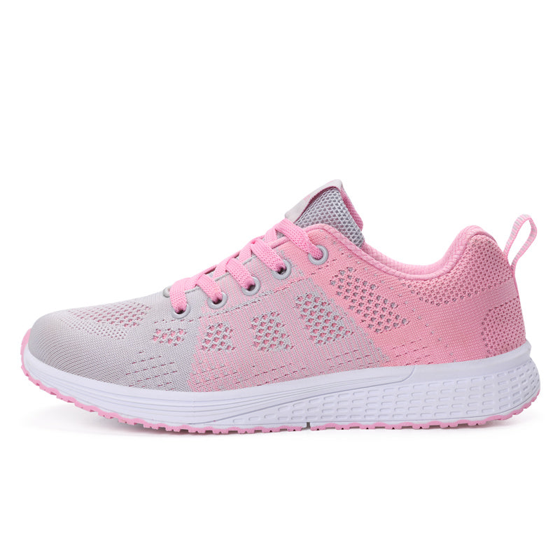Zapatillas transpirables para correr para mujer, zapatillas deportivas ligeras antideslizantes para mujer, zapatillas suaves para exteriores con cordones, tenis de moda