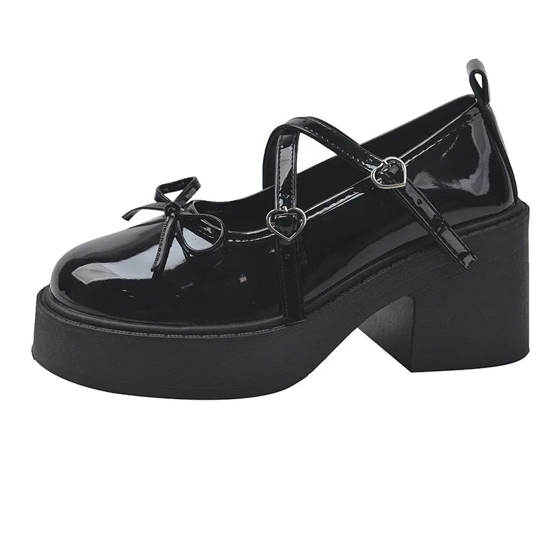 Zapatos Mary Jane de Tacón Grueso con Plataforma para Mujer