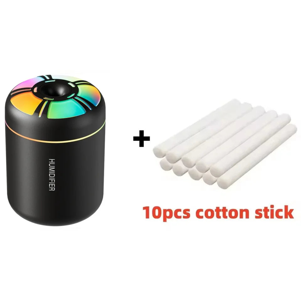 Mini humidificador USB Searide 180ml con difusor de aromas y luces de colores