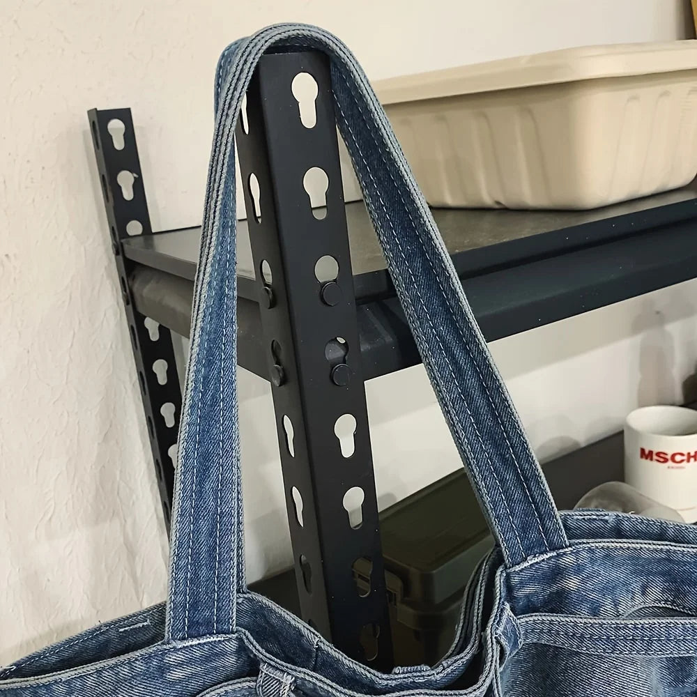 Bolso informal de gran capacidad, bolso de mano vaquero, todo a la moda, bolso de hombro de alto nivel de apariencia, bolso para ir al trabajo