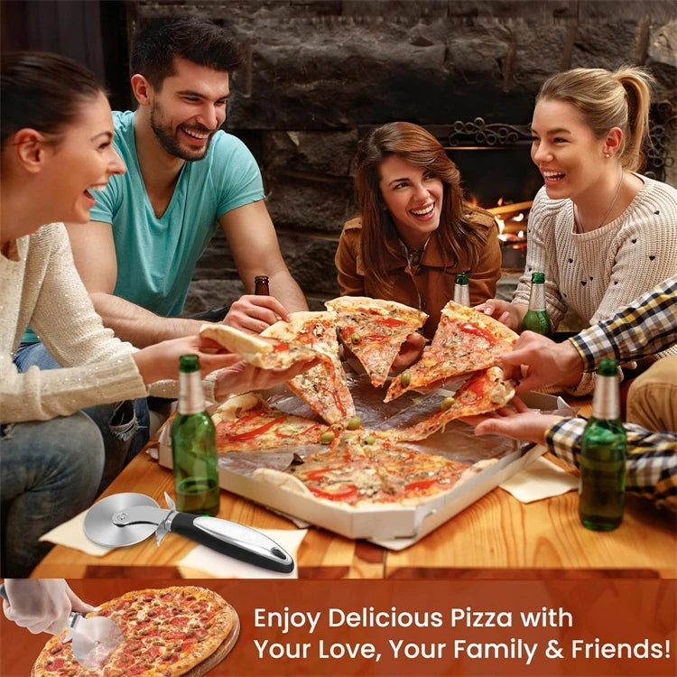Cortador de Pizza Premium, rueda cortadora de Pizza de acero inoxidable, rebanador de Pizza súper afilado con mango antideslizante, utensilios de cocina JT542