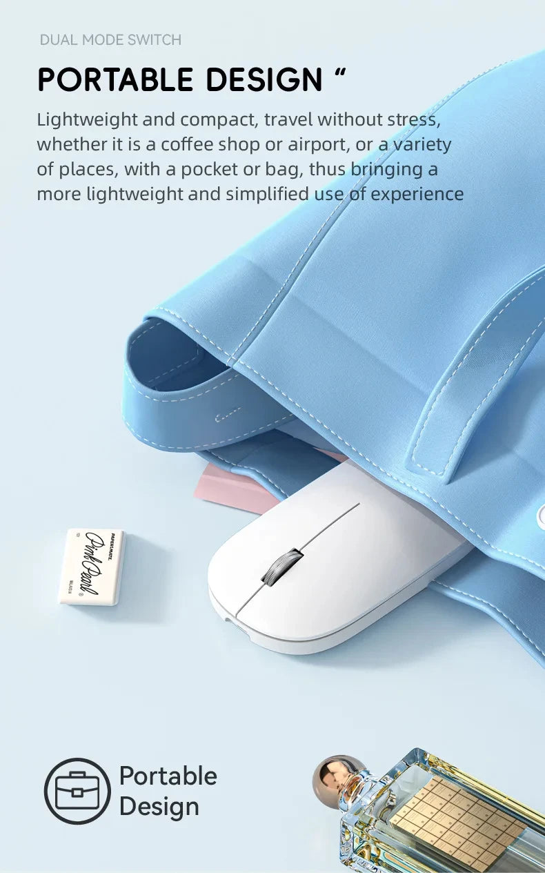 Ratón Inalámbrico Bluetooth Lenovo 2.4G de Modo Dual con Carga Tipo-C, Silencioso, Ergonómico, Portátil, para Oficina, Juegos y Uso Universal