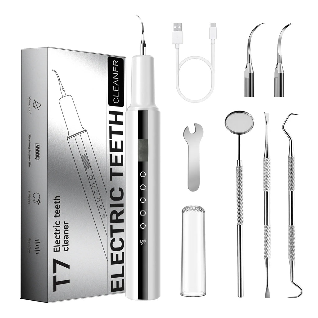 Escalador Dental eléctrico con vibración sónica, placa para blanquear los dientes, cálculo, café, humo, manchas, eliminación de sarro, cepillo de dientes