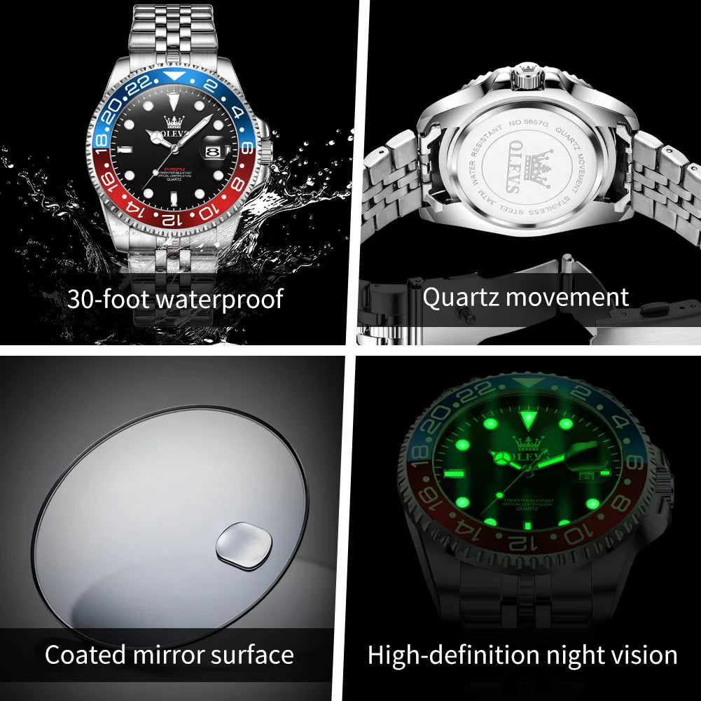 Reloj de Cuarzo OLEVS 5657 para Hombre, Deportivo, Resistente al Agua