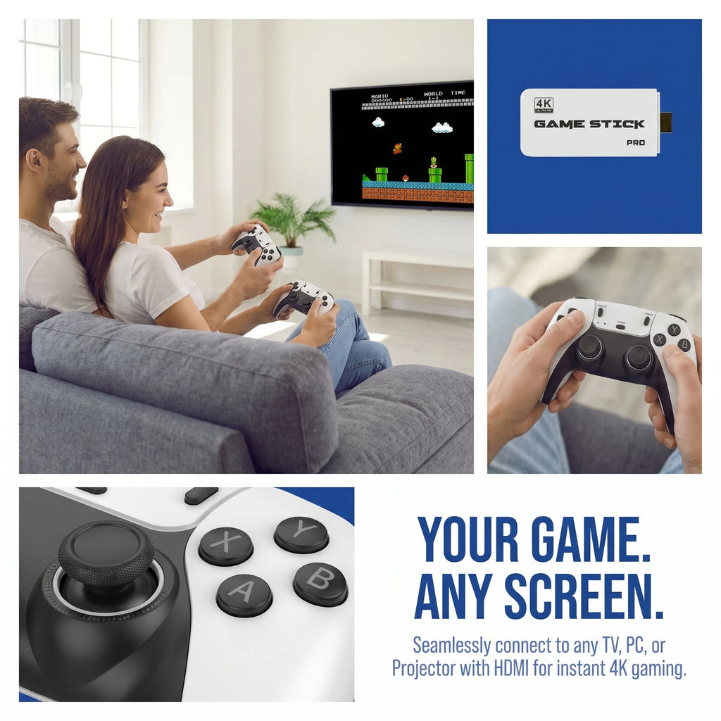 Consola de juegos retro 2026, con más de 2000 juegos clásicos incorporados y 64 GB de almacenamiento masivo, controlador inalámbrico plug and play, compatible con HDMI 4K