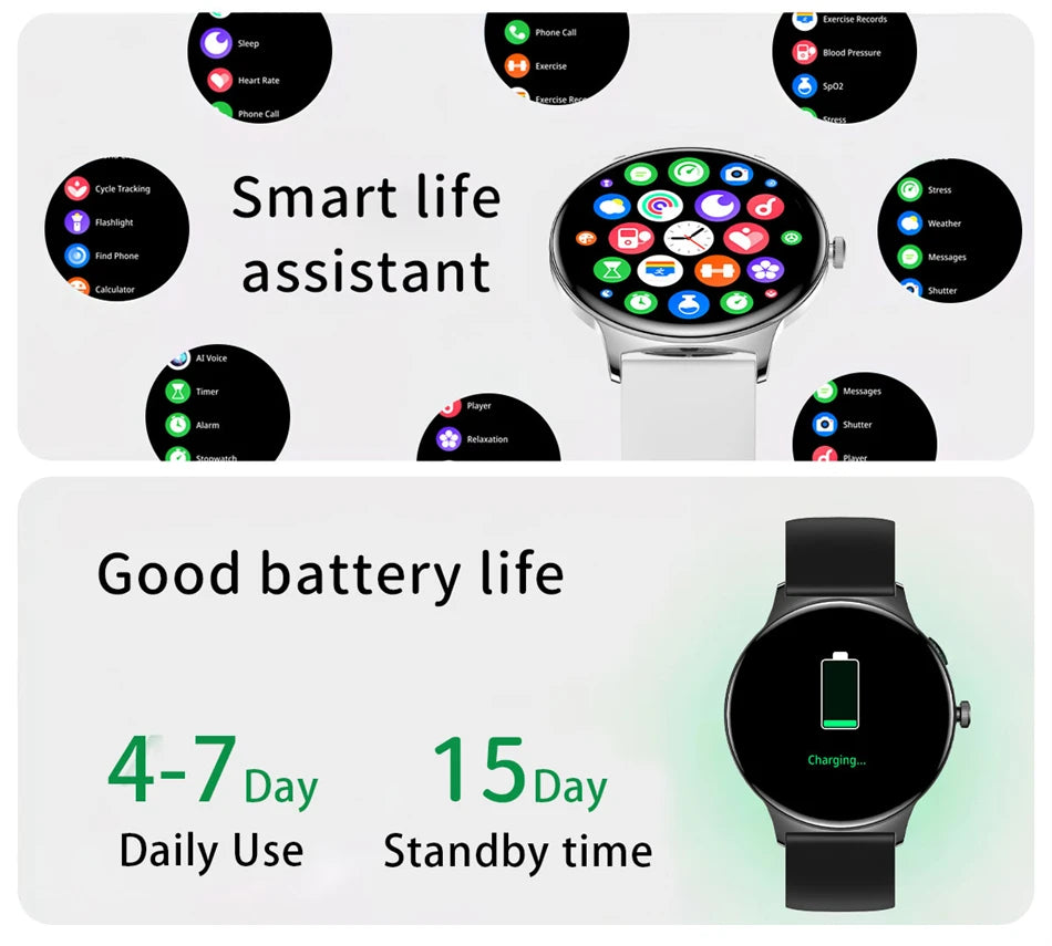 Reloj Inteligente LIGE AMOLED con Monitor Menstrual