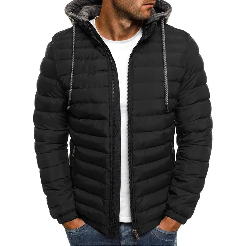 Chaqueta de invierno para hombre con capucha y gorro desmontable