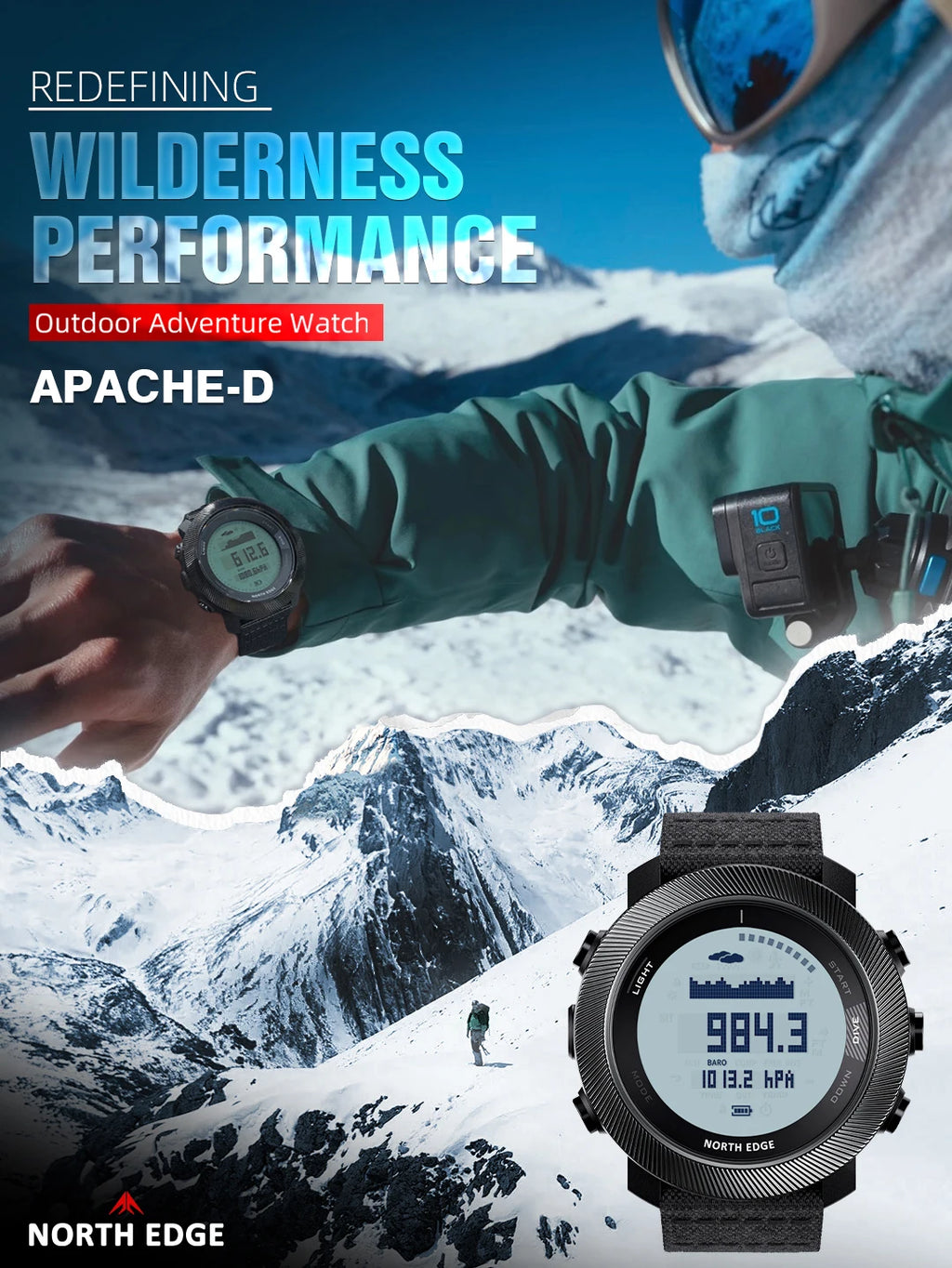 NORTH EDGE APACHE-D Reloj Digital Buceo 100M