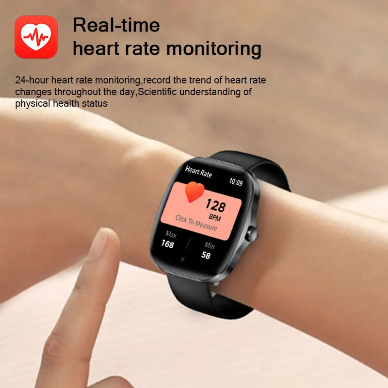 Reloj inteligente LIGE con llamadas Bluetooth, monitor cardíaco y IP68