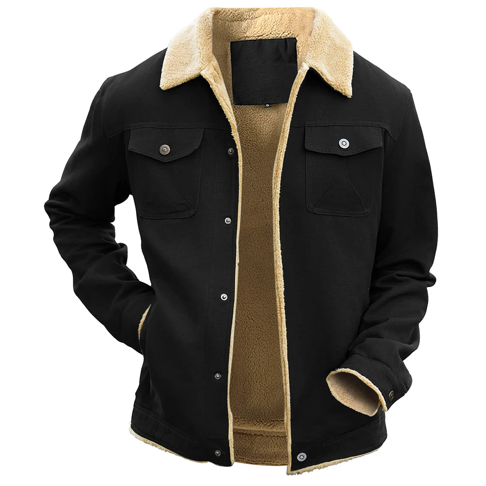 Parka de Invierno para Hombre con Forro Polar y Bolsillos