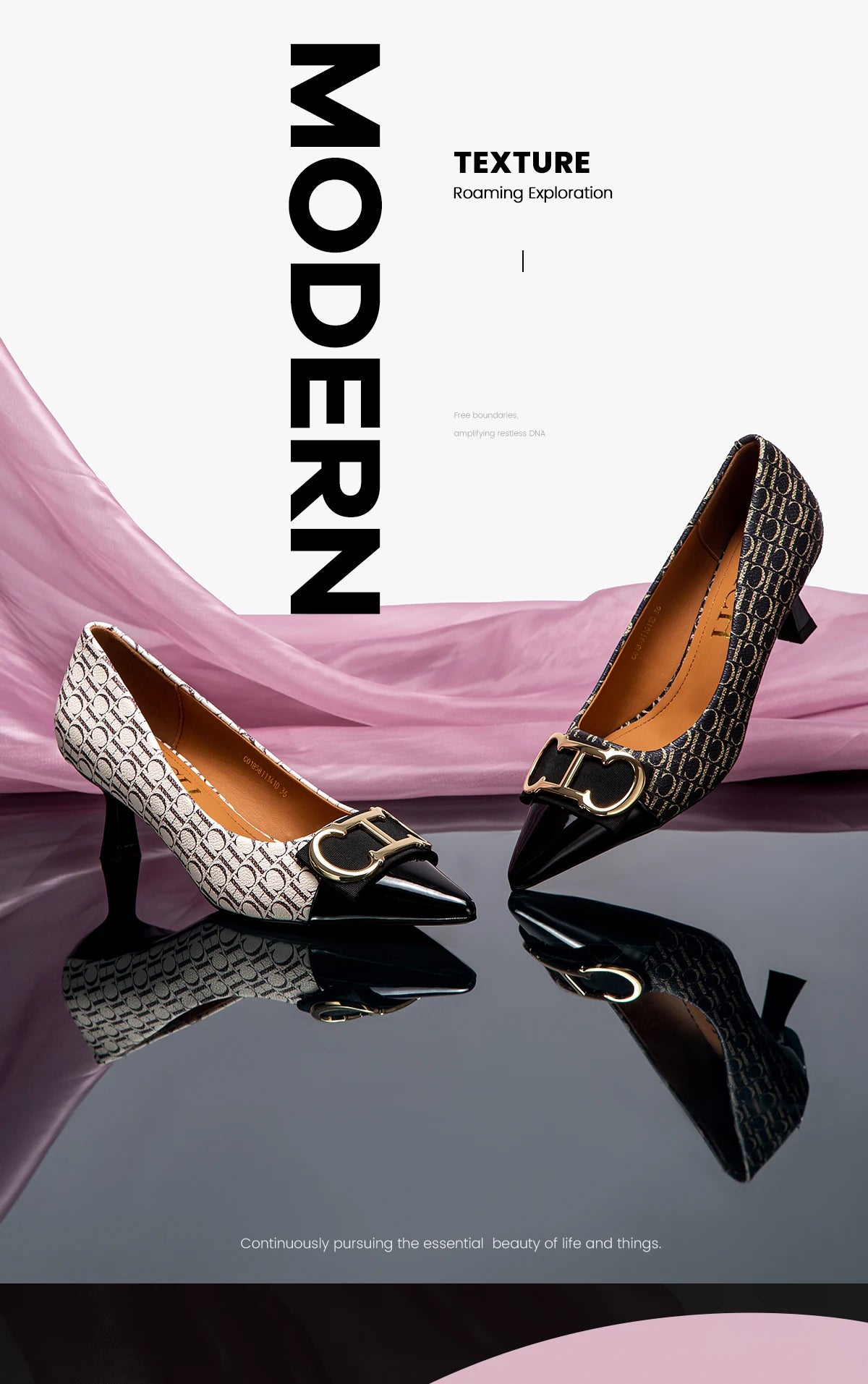 Zapatos de Tacón Clásicos con Estampado para Mujer — Punta Fina