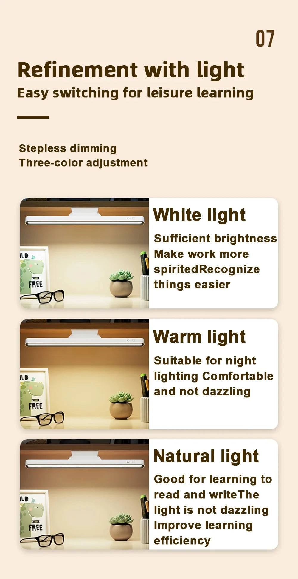 Lámpara de Escritorio LED USB Recargable, Luz de Mesa con Atenuación Continua, Lámpara de Noche Magnética Colgante para Dormitorio, Lámparas de Lectura