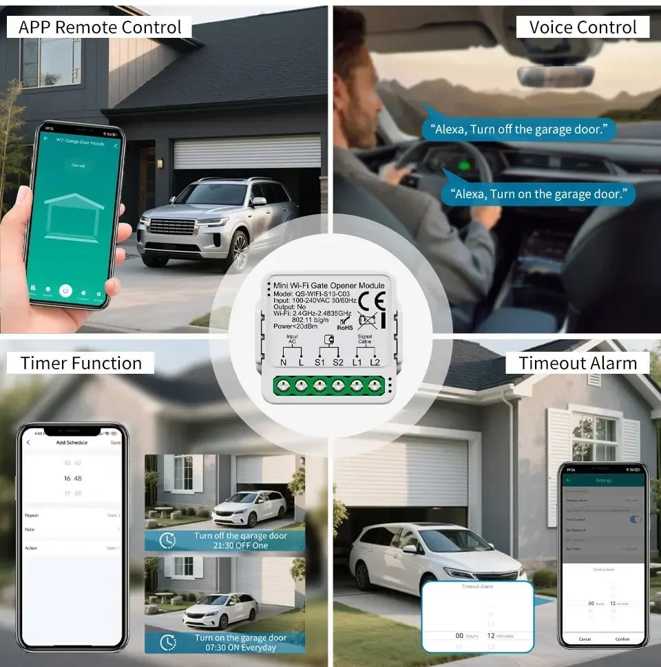 Controlador de Puerta de Garaje Tuya WiFi Zigbee