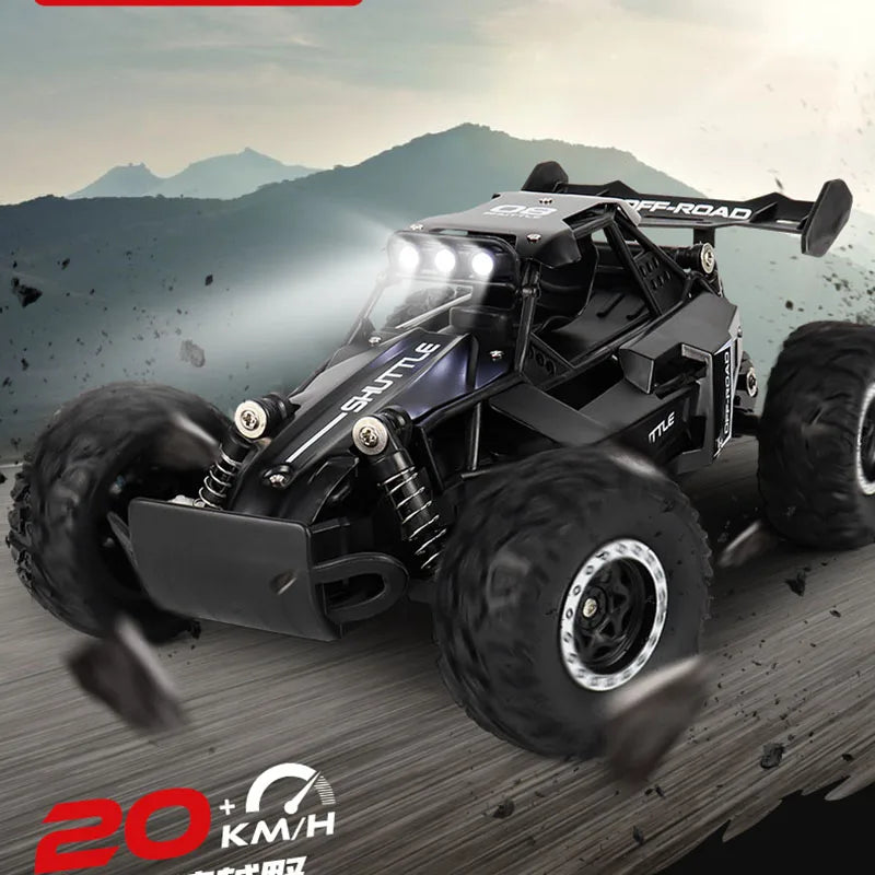 Coche RC 1:16 2WD con Luces LED, 20 KM/H, Todoterreno, Regalos para Niños