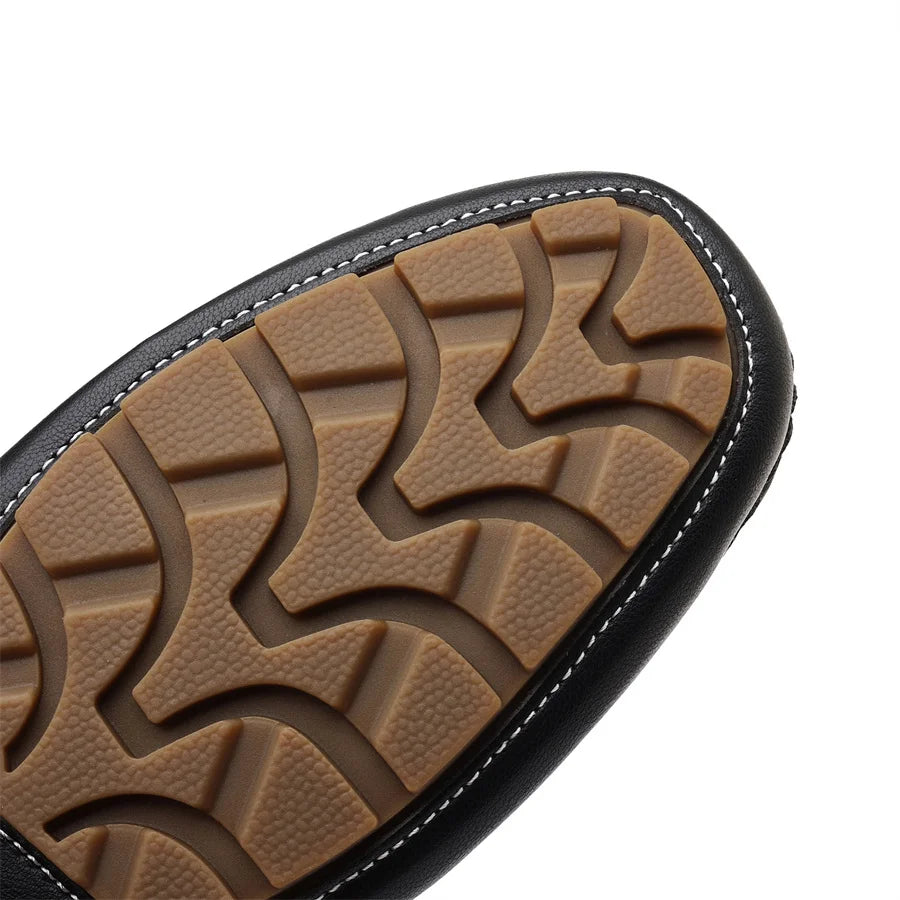 Zapatos Casuales de Piel Sintética Hechos a Mano para Hombre, Antideslizantes, Mocasines Cómodos para Conducir, Zapatos de Vestir para Oficina