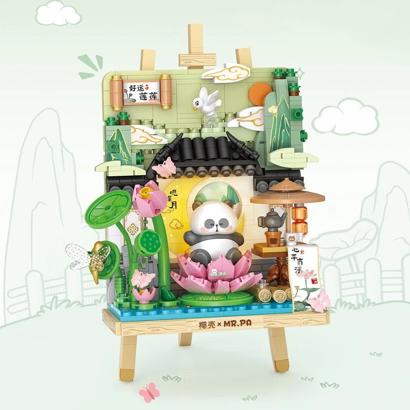 Bloques de Construcción LOZ Panda Pixel Art, Modelo MOC DIY, Mosaico Decorativo de Escritorio, Regalo Coleccionable para Adultos, Cumpleaños, Festividades