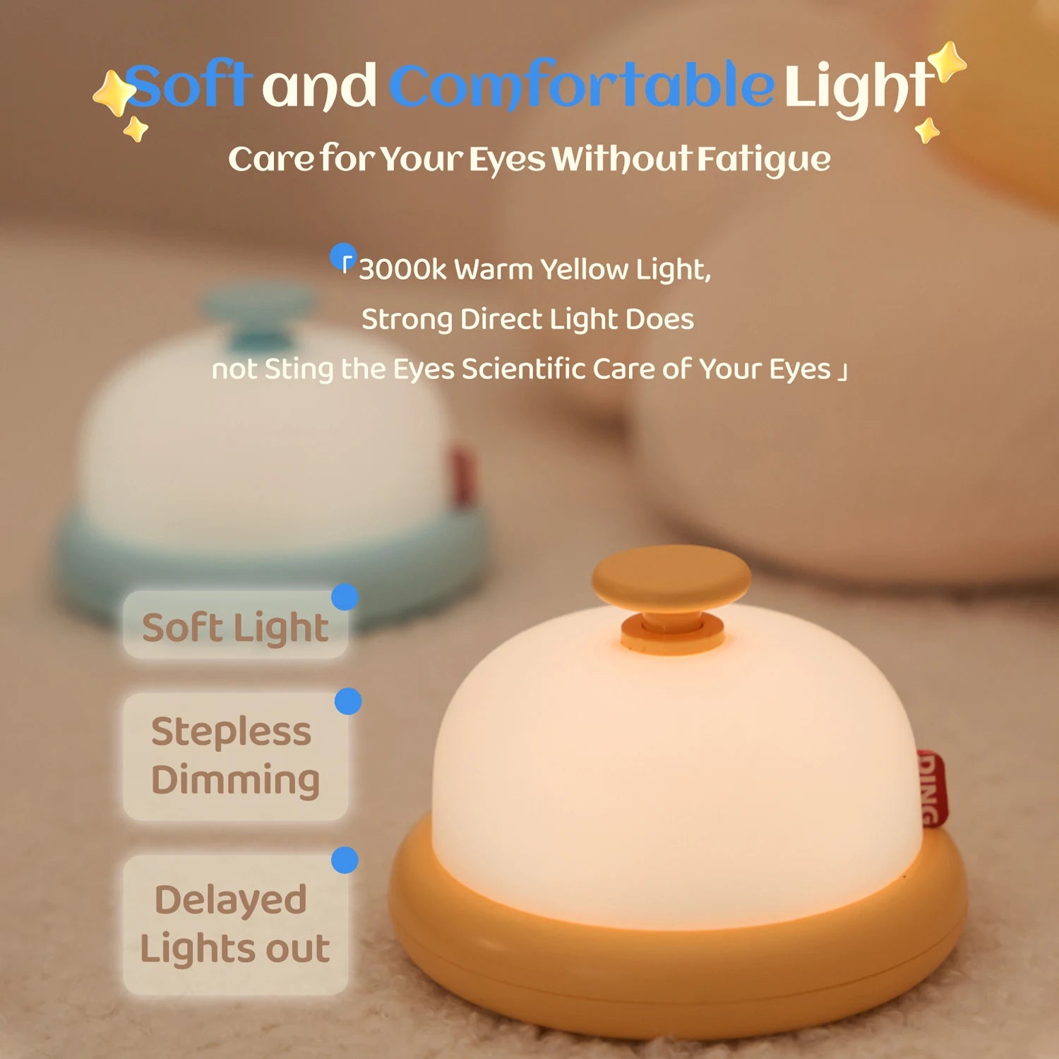 Luz nocturna Kawaii, bonita lámpara decorativa de escritorio, luz nocturna para bebé, lámpara de noche portátil, recargable por USB, regalo de cumpleaños para niños