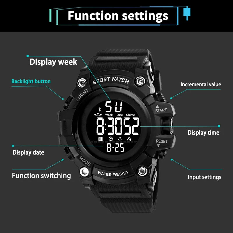 Reloj Deportivo YIKAZE Militar Multifunción Hombre