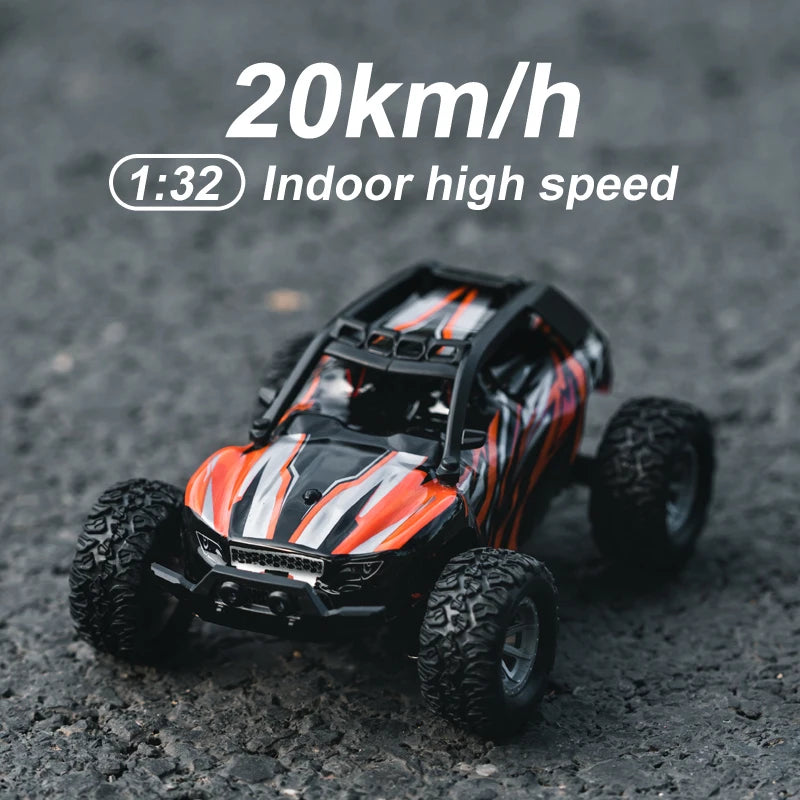 Mini coche RC 1:32, 20 km/h, alta velocidad, 2,4 Ghz, todoterreno, juguete de carreras y deriva, oruga de Control remoto para interiores/exteriores para niños