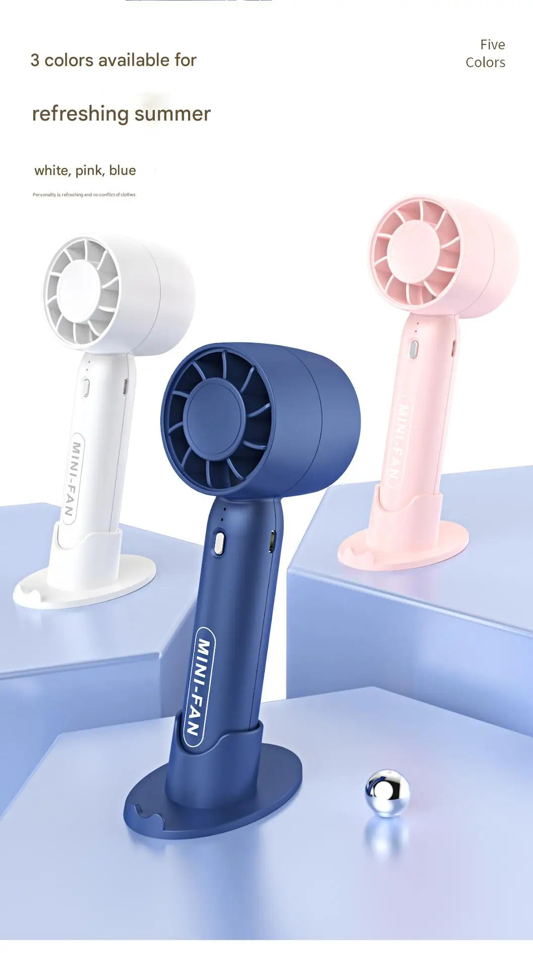 Turbo ventilador pequeño de mano con carga USB, mini soporte de escritorio ligero portátil para exteriores con batería de larga duración