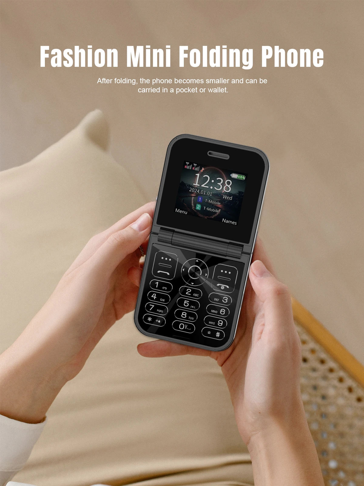 SERVO F15 Mini teléfono móvil pequeño con tapa 2 SIM en espera velocidad Dial linterna de voz mágica grabación de llamadas 2G GSM lindo teléfono móvil plegable