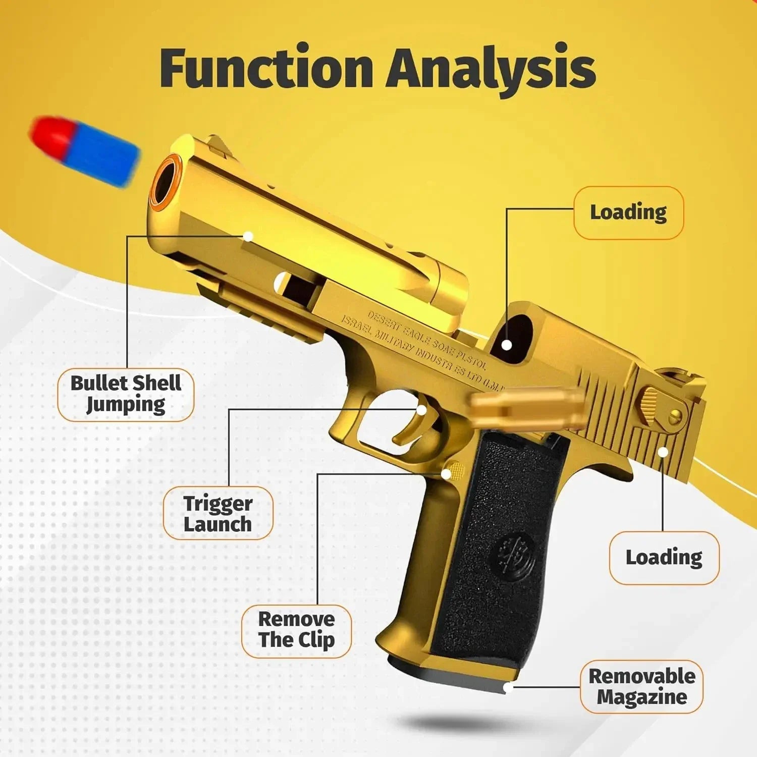 BB-pistola de juguete educativo para niños y adultos, juguete de expulsión de concha, bala suave de espuma, pistola Airsoft, regalo de cumpleaños