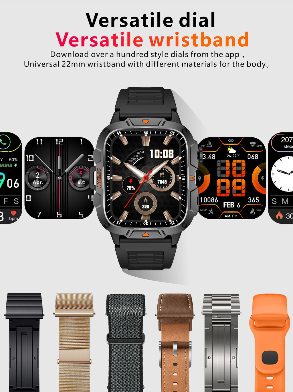 Reloj Inteligente de Grado Militar 2025, Pantalla AMOLED de 1.96 Pulgadas, Resistente al Agua 5ATM, Reloj Inteligente Deportivo con Llamadas Bluetooth