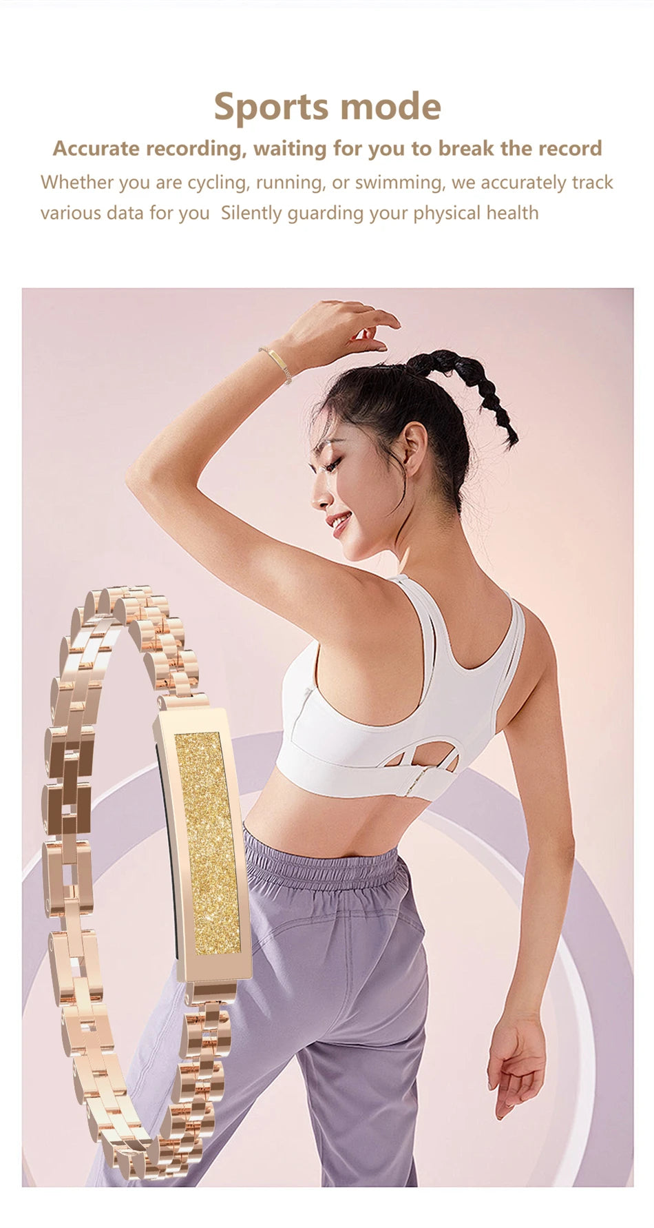 Pulsera inteligente LIGE para mujer con Bluetooth y monitoreo de salud