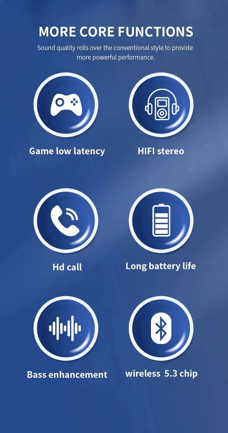 LonMao Auriculares Bluetooth 5.3 Gaming Plegables