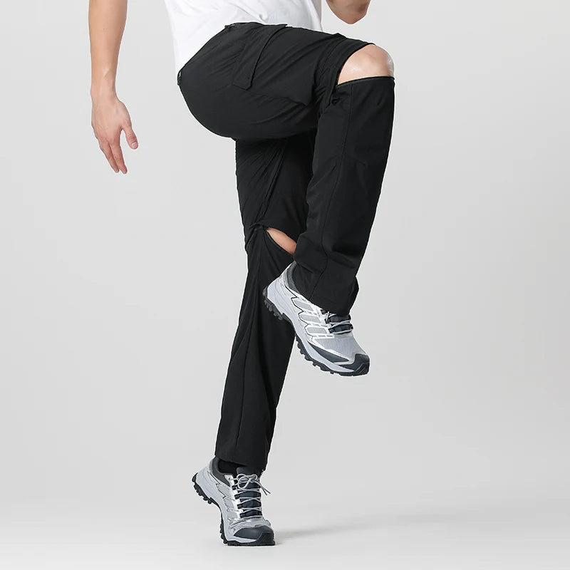 Pantalones convertibles de senderismo tipo cargo para hombre, impermeables, de secado rápido, livianos, con cremallera extraíble, perfectos para aventuras al aire libre, pesca y camping, equipo de senderismo versátil para