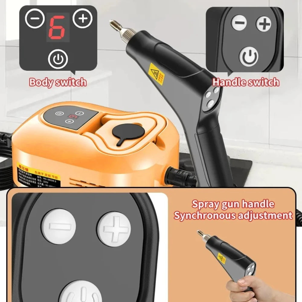Limpiador a vapor de alta presión portátil, máquina de limpieza doméstica de alta temperatura para cocina, coche, sofá, ventana, azulejos y espejos